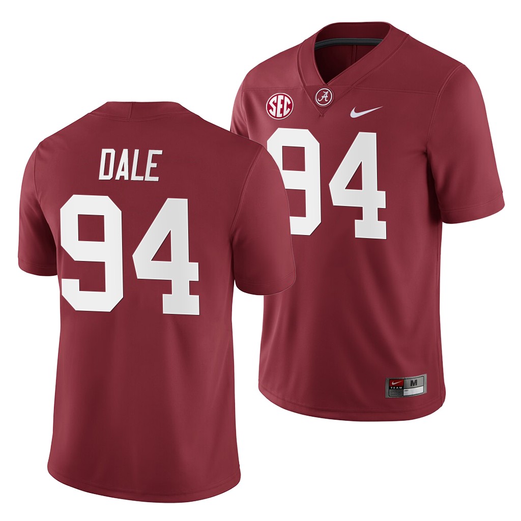Alabama Crimson Tide D.J. Dale Crimson Home Game Jersey 