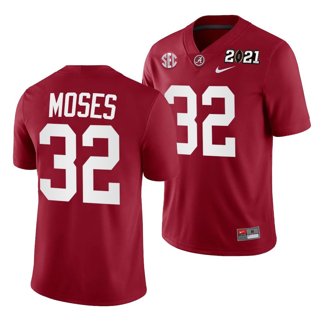 Alabama Crimson Tide Dylan Moses Rose Bowl Champions Jersey Crimson College Playoff Home
