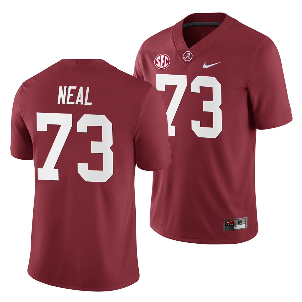 Alabama Crimson Tide Evan Neal Crimson Home Game Jersey 