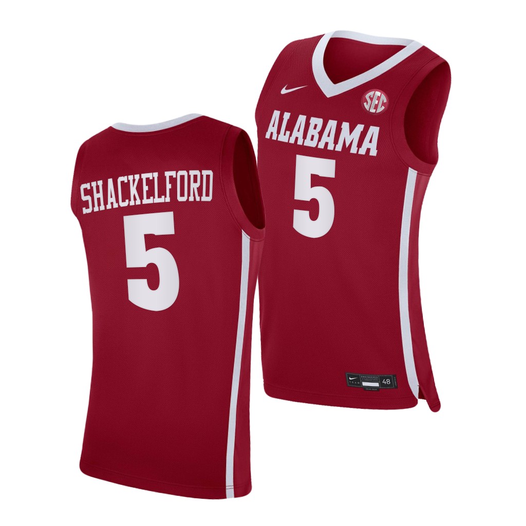 Alabama Crimson Tide Jaden Shackelford #5 Red Jersey College Shirt