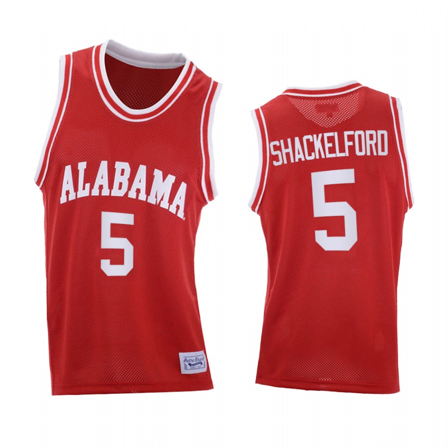 Alabama Crimson Tide Jaden Shackelford Red Throwback College Jersey