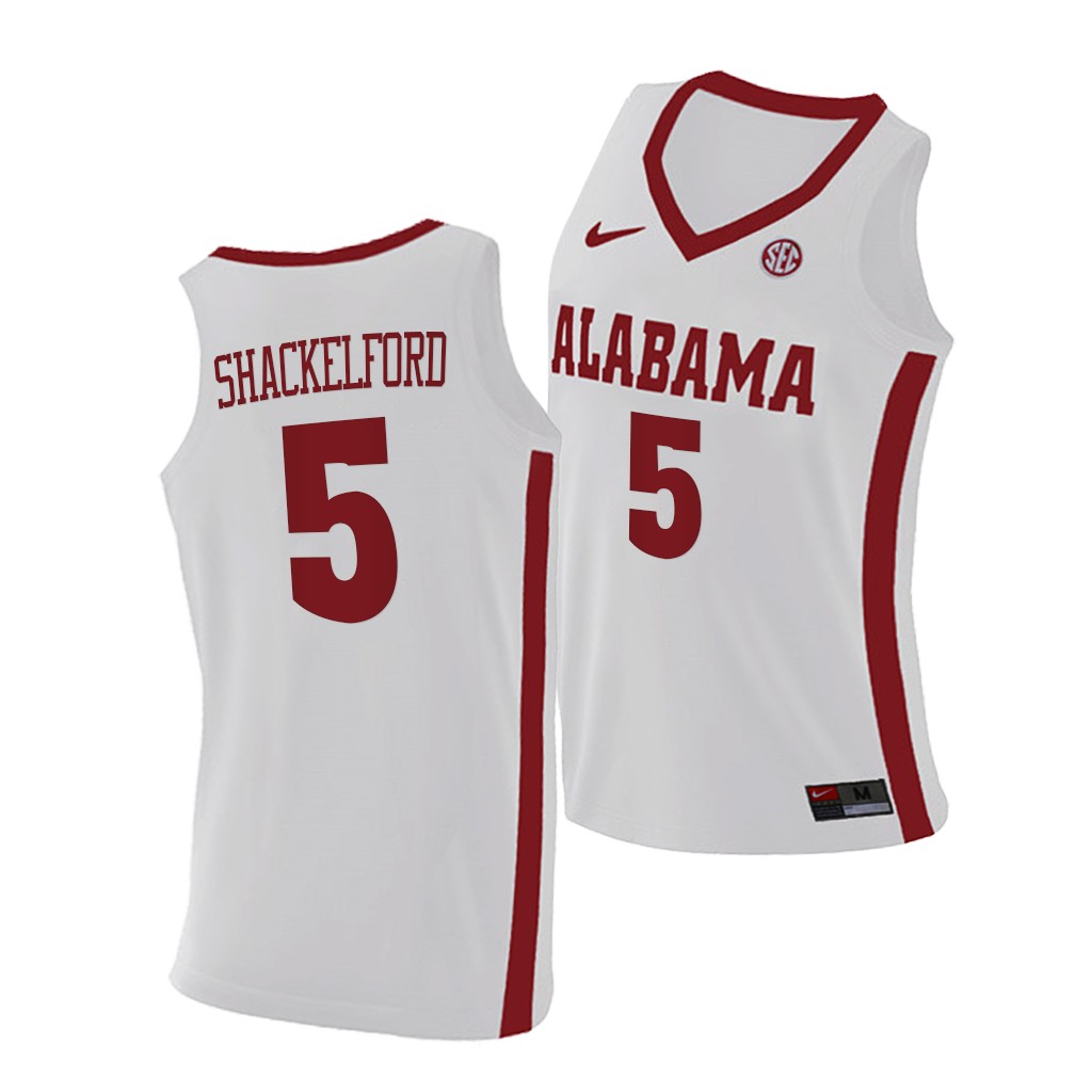 Alabama Crimson Tide Jaden Shackelford White College Jersey