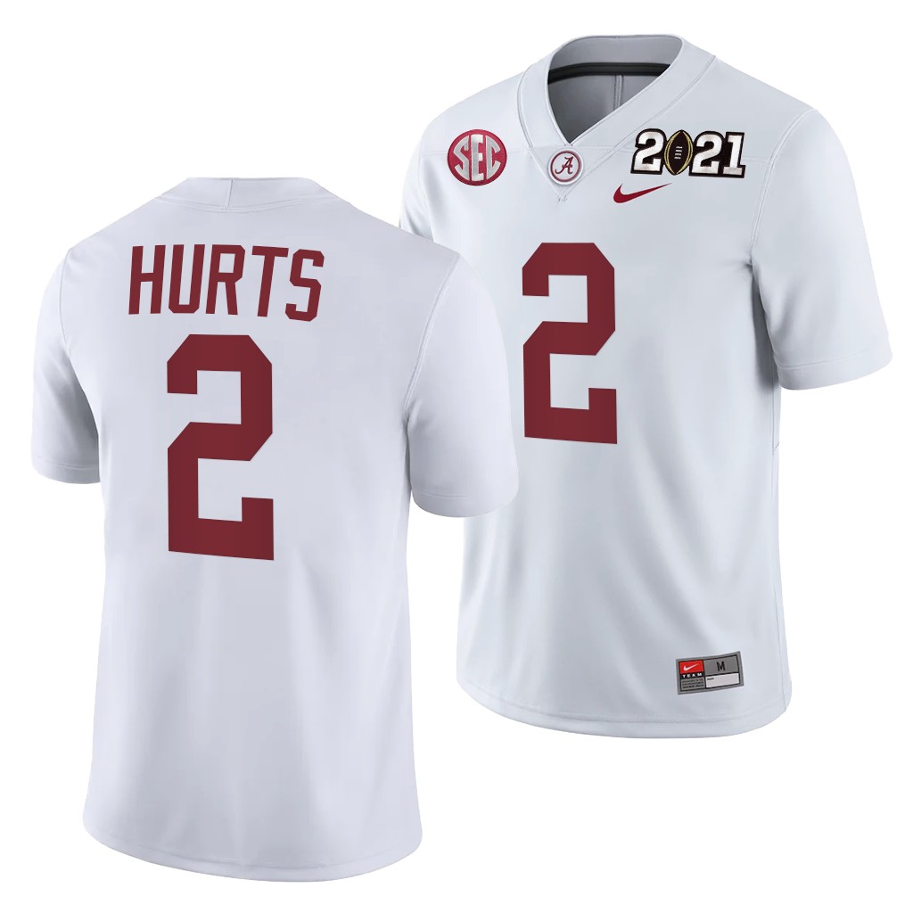 Alabama Crimson Tide Jalen Hurts Rose Bowl Champions Jersey White College Playoff Away