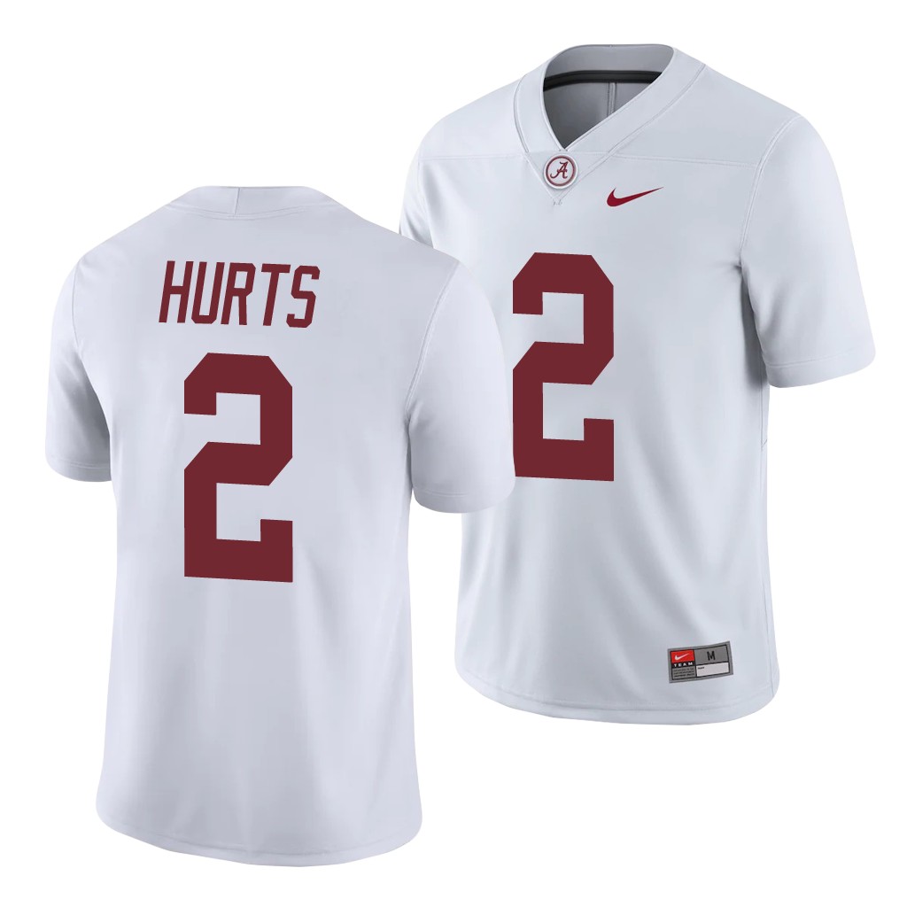 Alabama Crimson Tide Jalen Hurts White College Men's Game Jersey