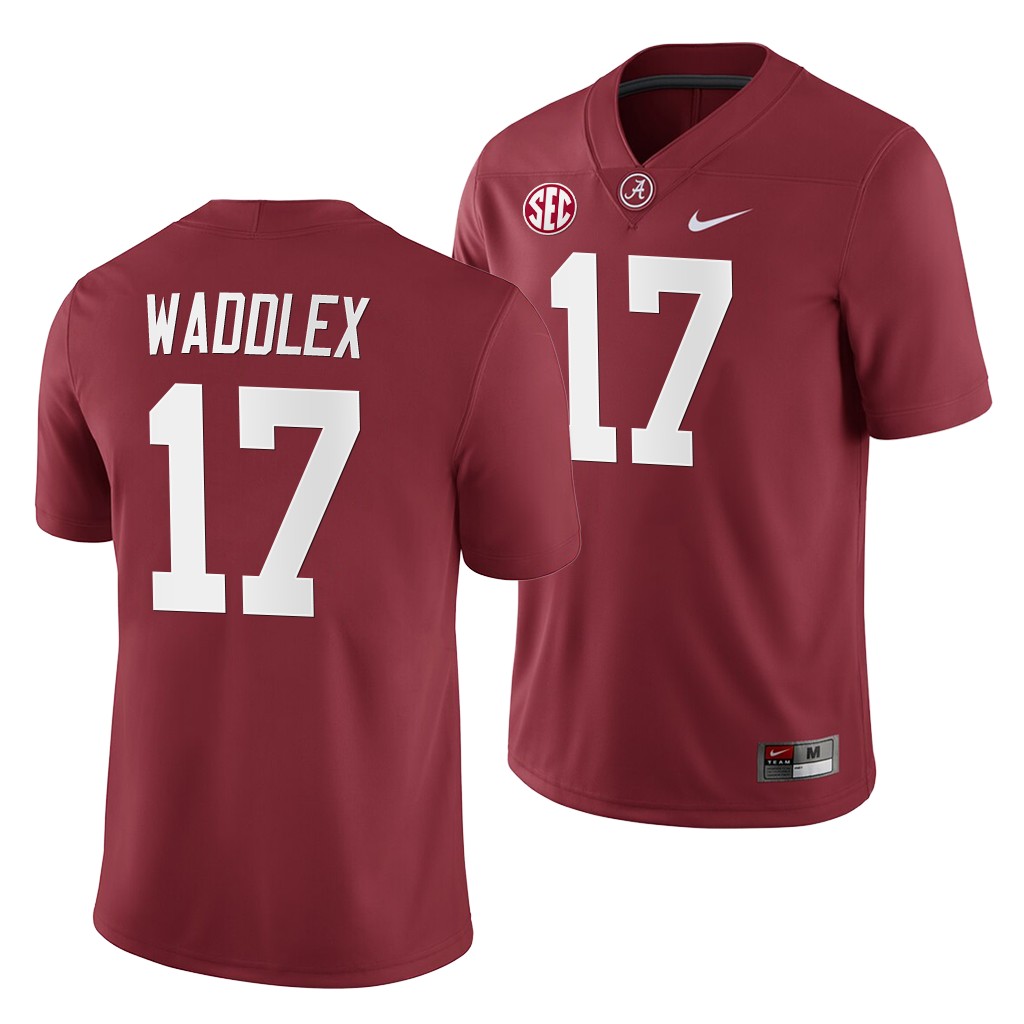 Alabama Crimson Tide Jaylen Waddle Crimson Home Game Jersey 