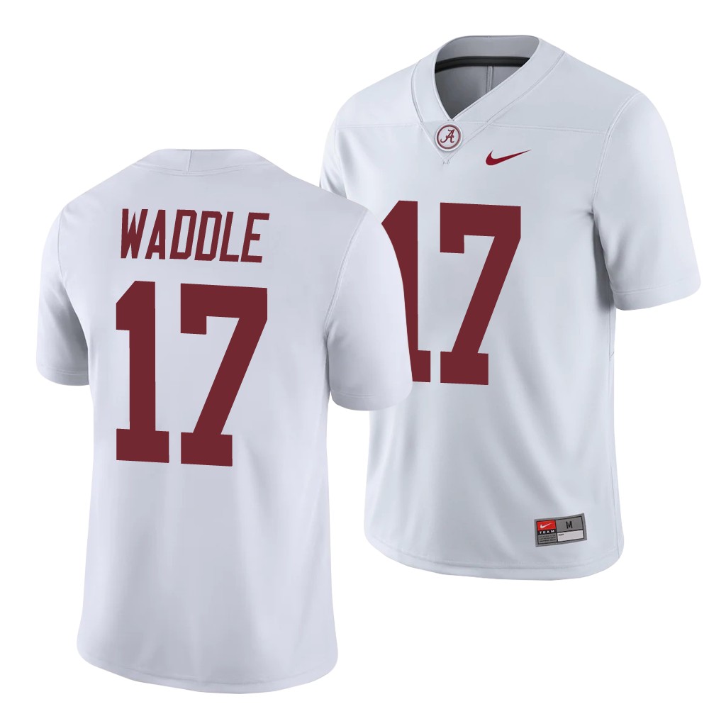 Alabama Crimson Tide Jaylen Waddle White College Men's Game Jersey