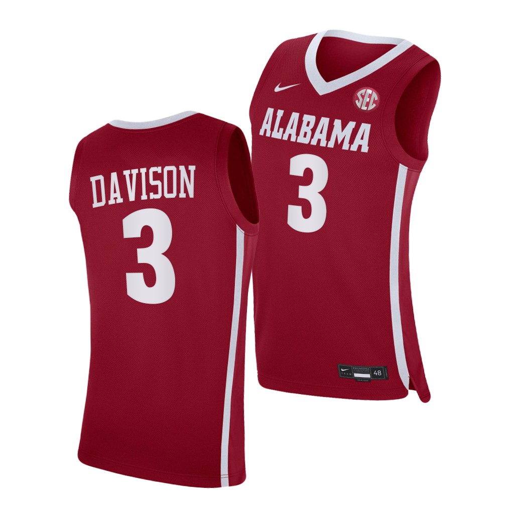 Alabama Crimson Tide JD Davison #3 Red Jersey College Shirt