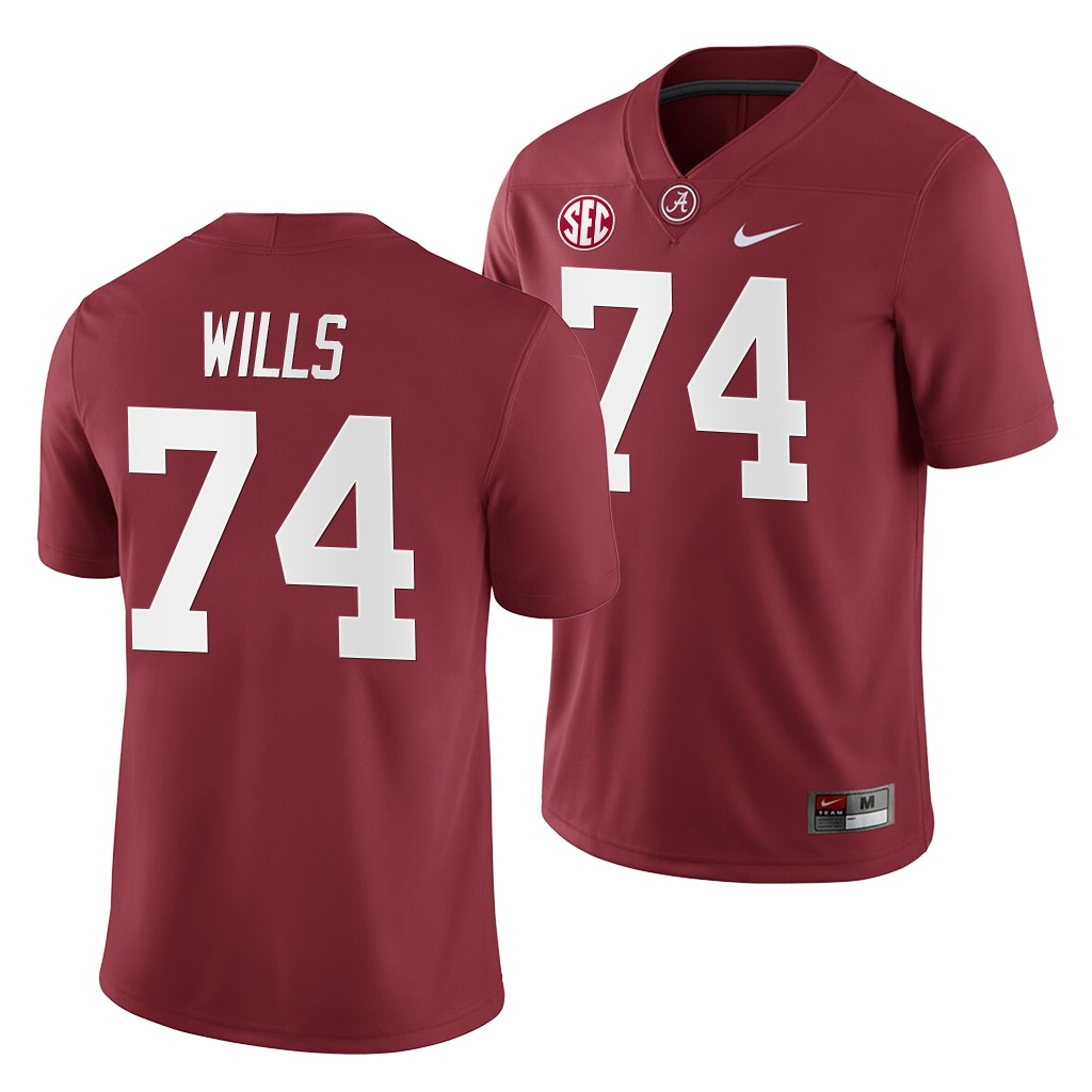 Alabama Crimson Tide Jedrick Wills Crimson Home Game Jersey 