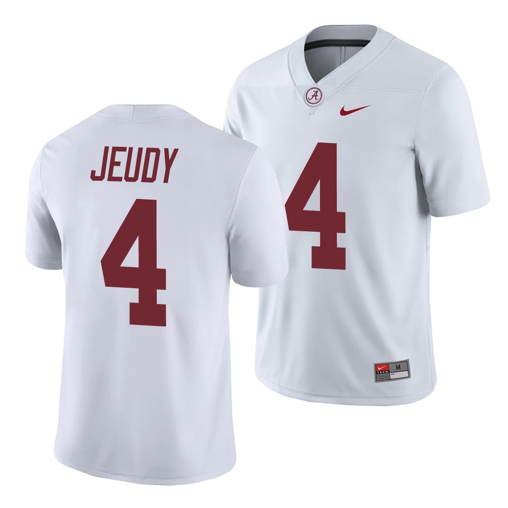 Alabama Crimson Tide Jerry Jeudy White College Men's Game Jersey