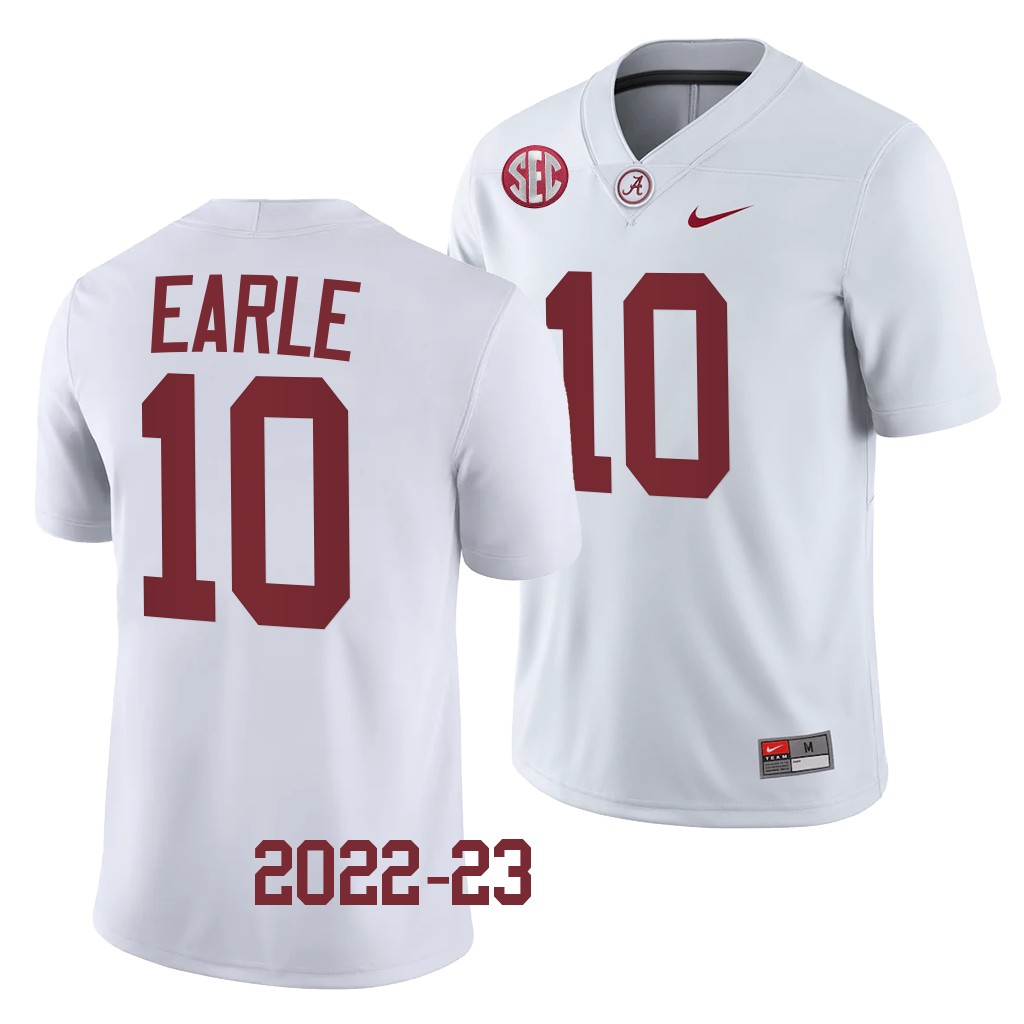 Alabama Crimson Tide JoJo Earle Jersey College White #10 Men's Shirt