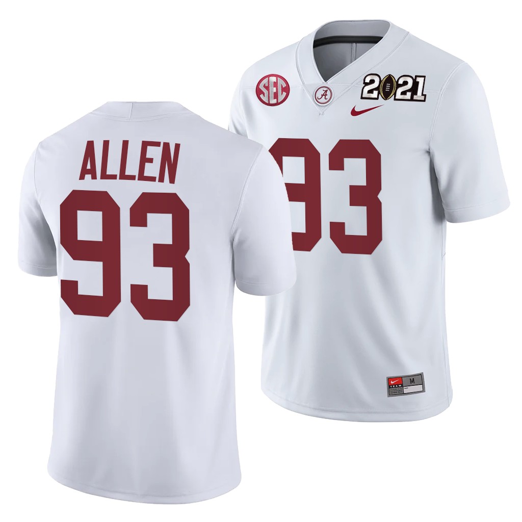 Alabama Crimson Tide Jonathan Allen Rose Bowl Champions Jersey White College Playoff Away