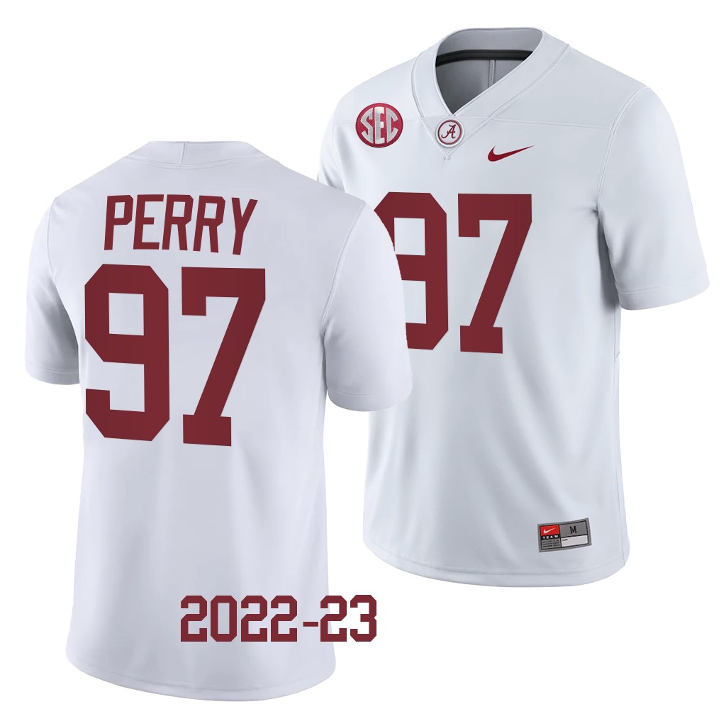 Alabama Crimson Tide Khurtiss Perry Jersey College White #97 Men's Shirt