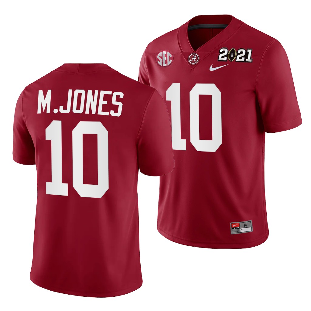 Alabama Crimson Tide Mac Jones Rose Bowl Champions Jersey Crimson College Playoff Home