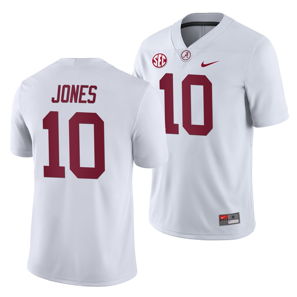 Alabama Crimson Tide Mac Jones White College Men's Away Game Jersey