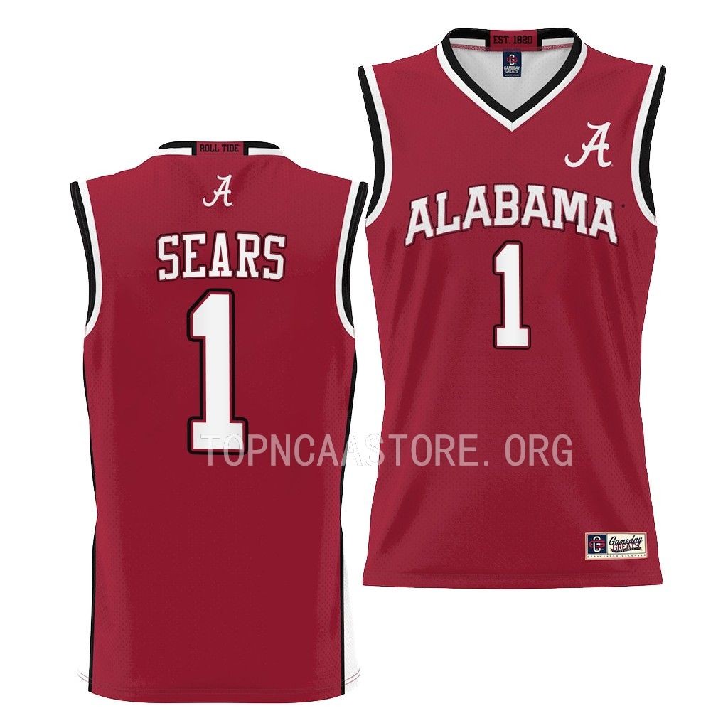 Alabama Crimson Tide Mark Sears College Jersey Youth Crimson