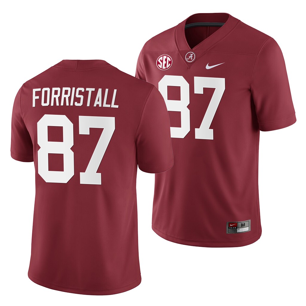 Alabama Crimson Tide Miller Forristall Crimson Home Game Jersey 