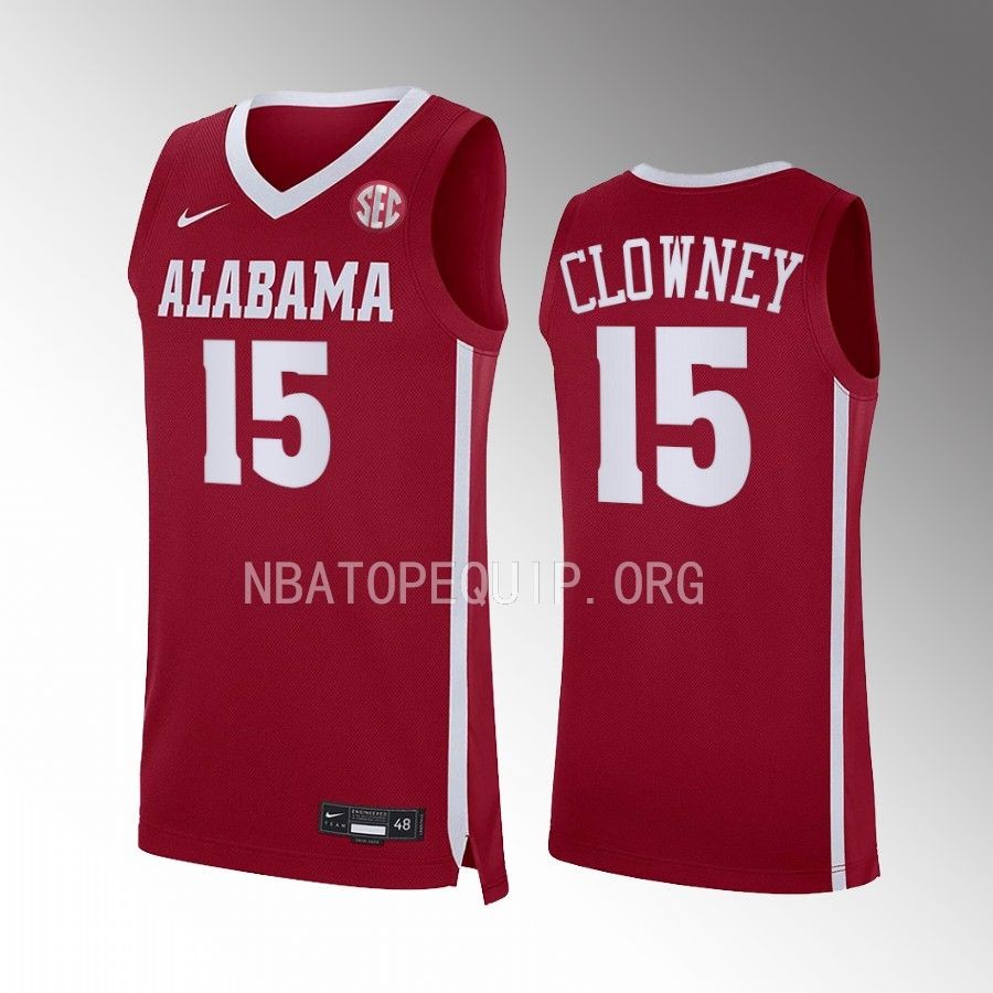 Alabama Crimson Tide Noah Clowney Men's College Crimson #15 Jersey