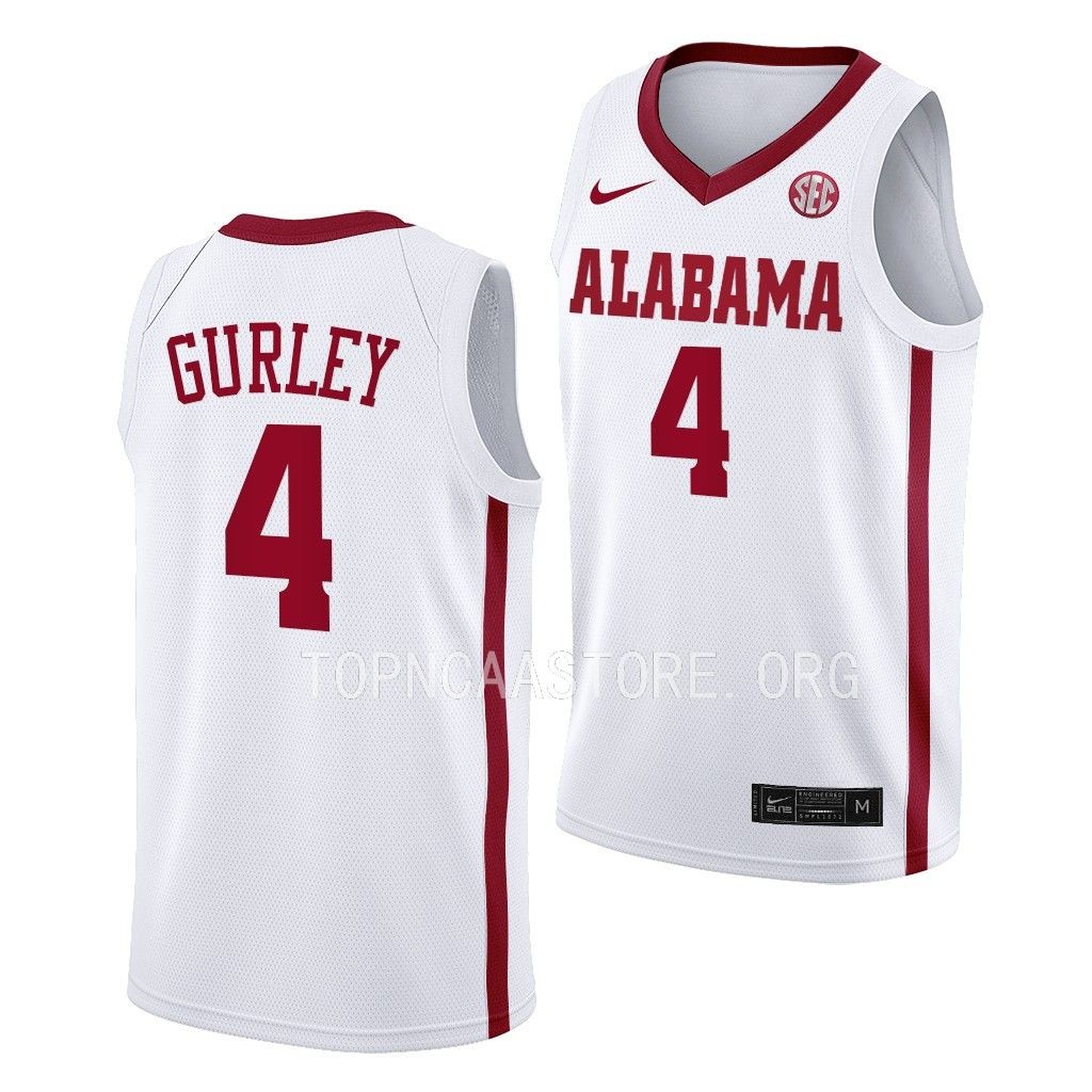 Alabama Crimson Tide Noah Gurley College uniform White #4 Jersey