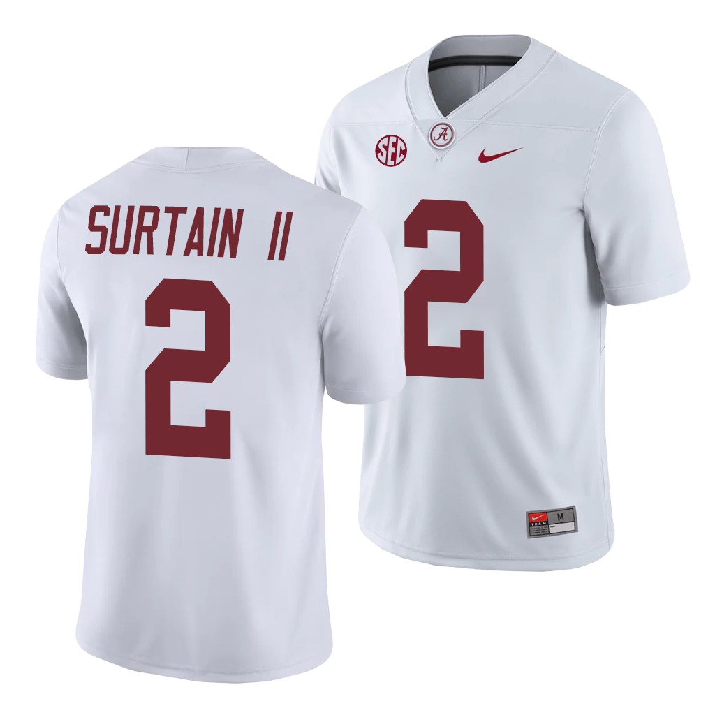 Alabama Crimson Tide Patrick Surtain II Game White College Jersey