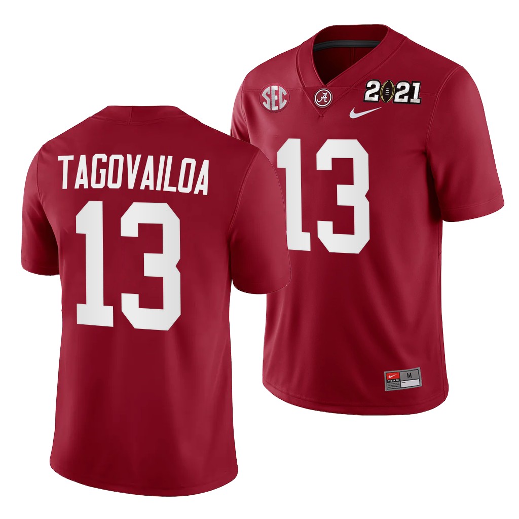 Alabama Crimson Tide Tua Tagovailoa Rose Bowl Champions Jersey Crimson College Playoff Home