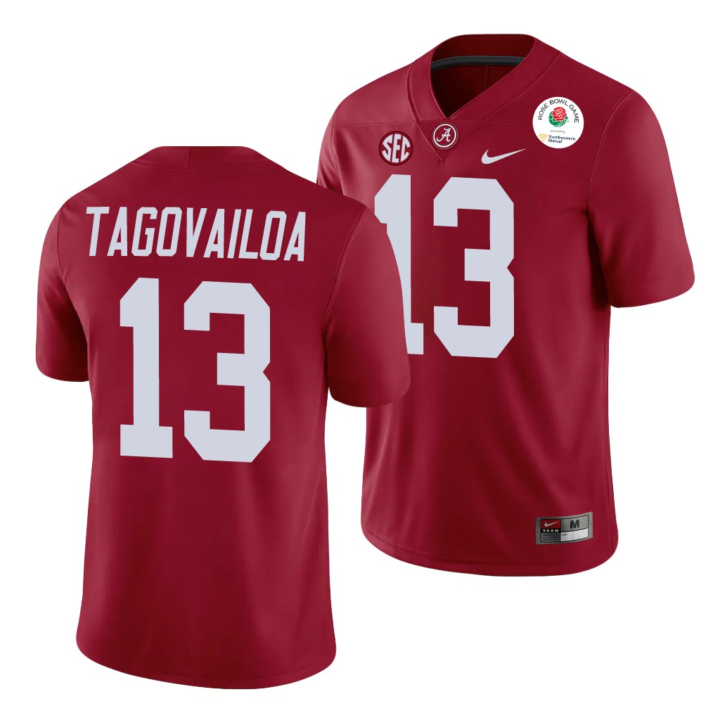 Alabama Crimson Tide Tua Tagovailoa Rose Bowl Crimson College Jersey