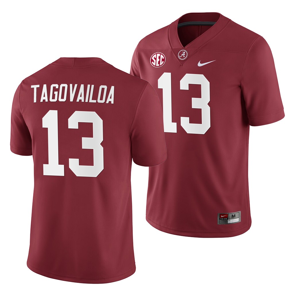 Alabama Crimson Tide Tua Tagovailoa Crimson College Men's Home Game Jersey