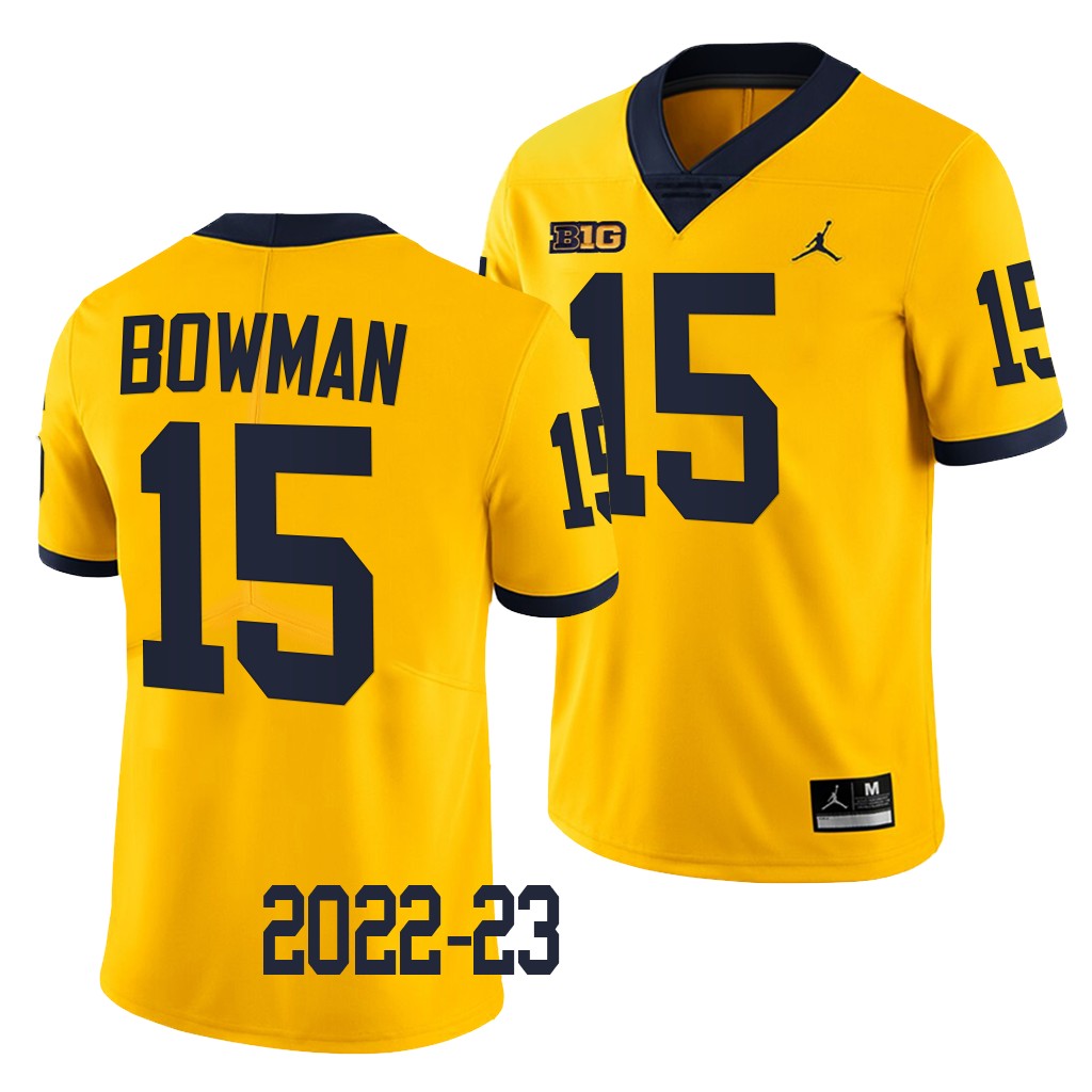 Alan Bowman Michigan Wolverines #15 Maize Jersey College Men's Limited Uniform