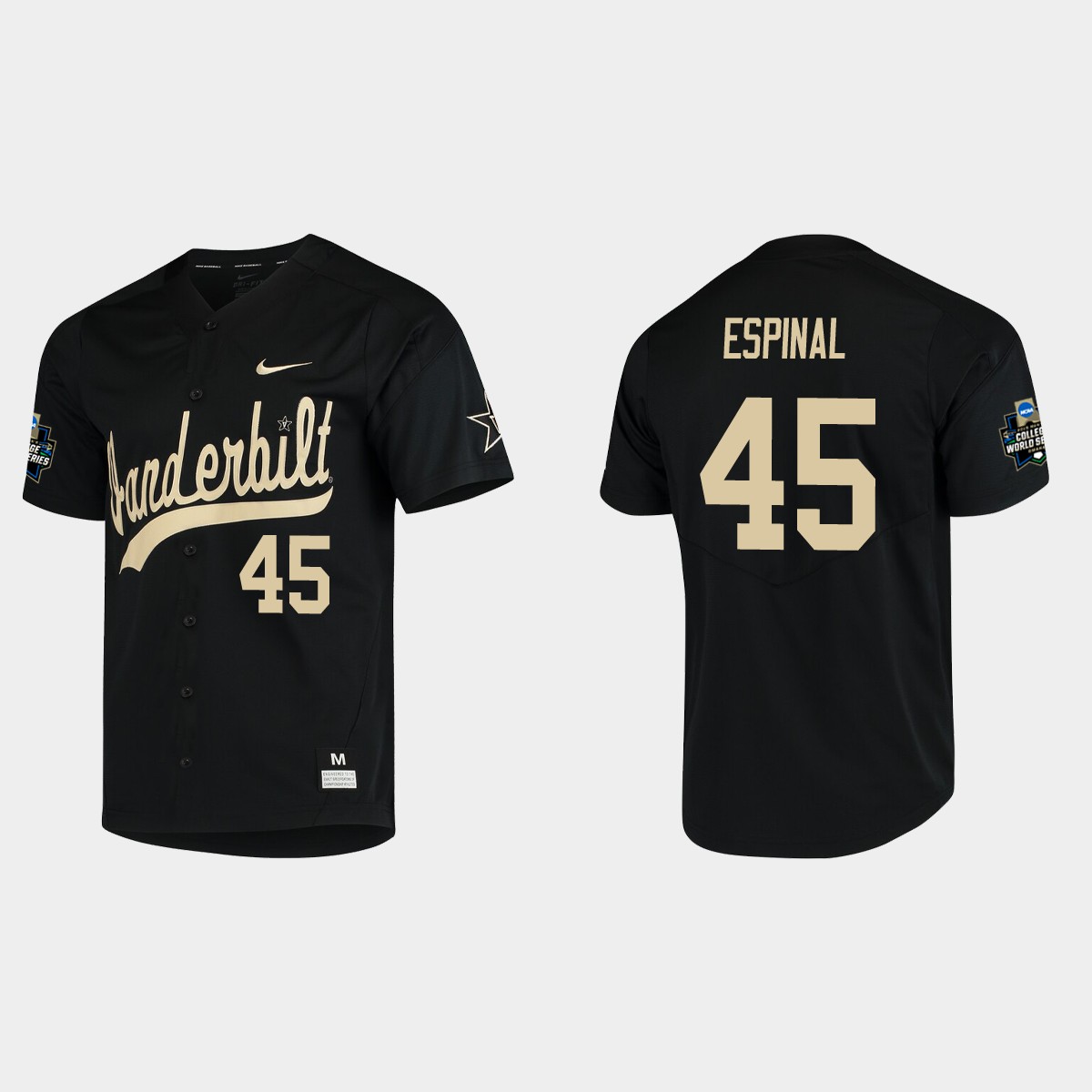 Alan Espinal Vanderbilt Commodores College World Series Jersey - Black