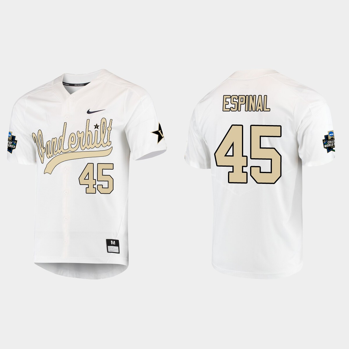 Alan Espinal Vanderbilt Commodores College World Series Jersey - White