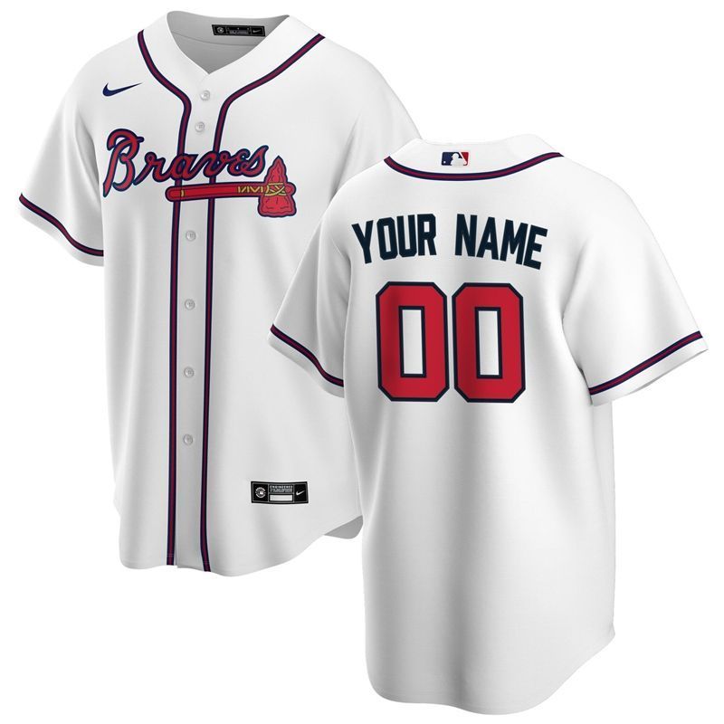 Alanta Braves Personalized Custom White Custom Jersey