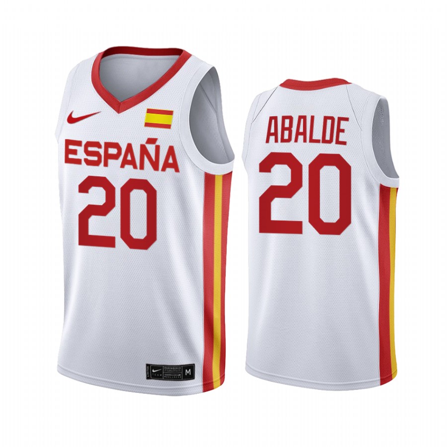 Alberto Abalde Spain #20 White Tokyo Olymipcs Limited Jersey