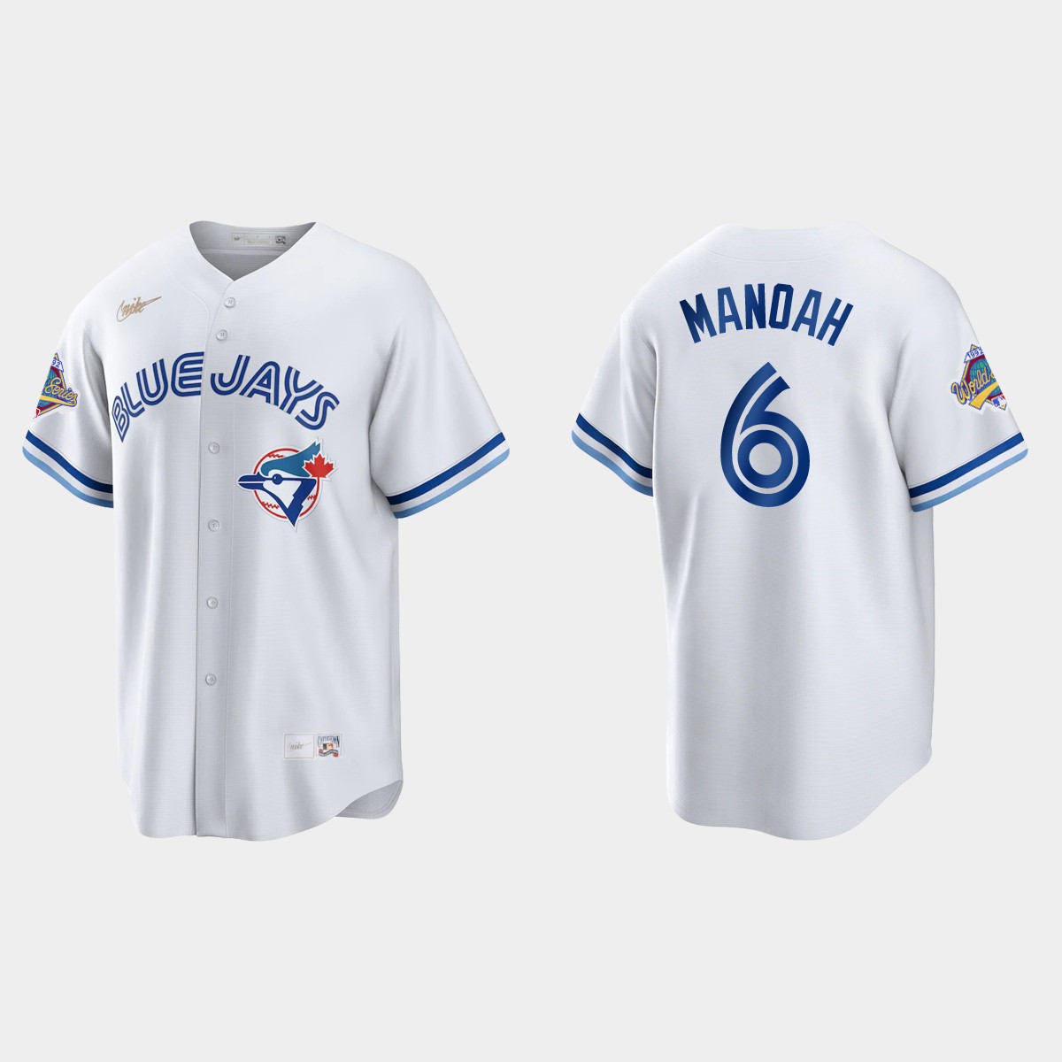 Alek Manoah Toronto Blue Jays 1992 World Series Patch Cooperstown Jersey - White