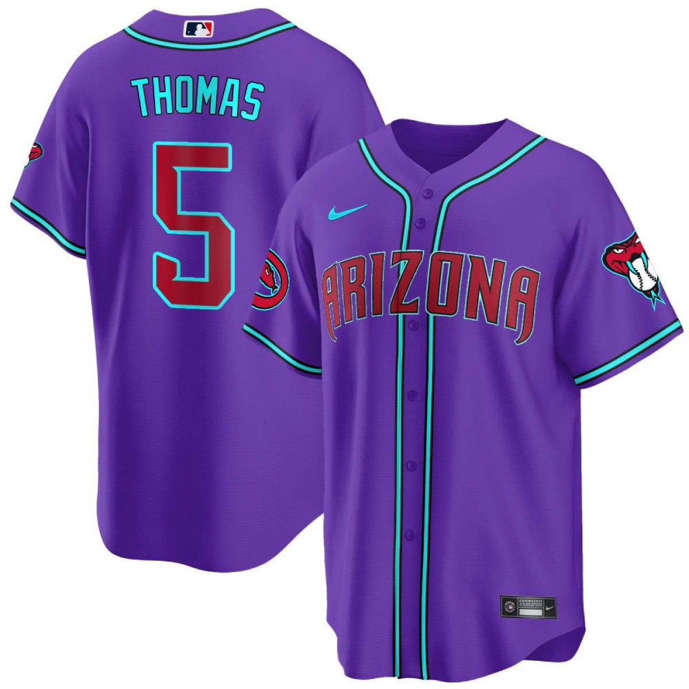 Alek Thomas Men's Arizona Diamondbacks Cool Base V2 Purple Arizona Jersey - All Stitched