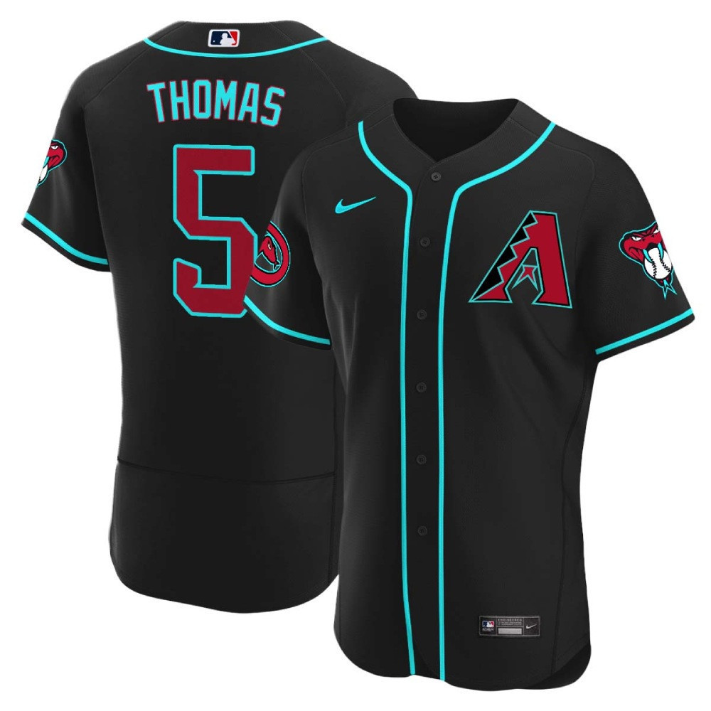 Alek Thomas Men's Arizona Diamondbacks Flex Base Black Alternate Jersey - All Stitched