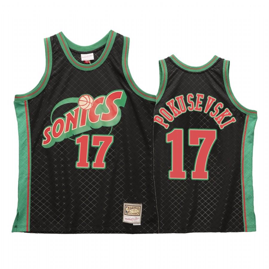 Aleksej Pokusevski 17 Oklahoma City Thunder Neapolitan Black Jersey Hardwood Classics