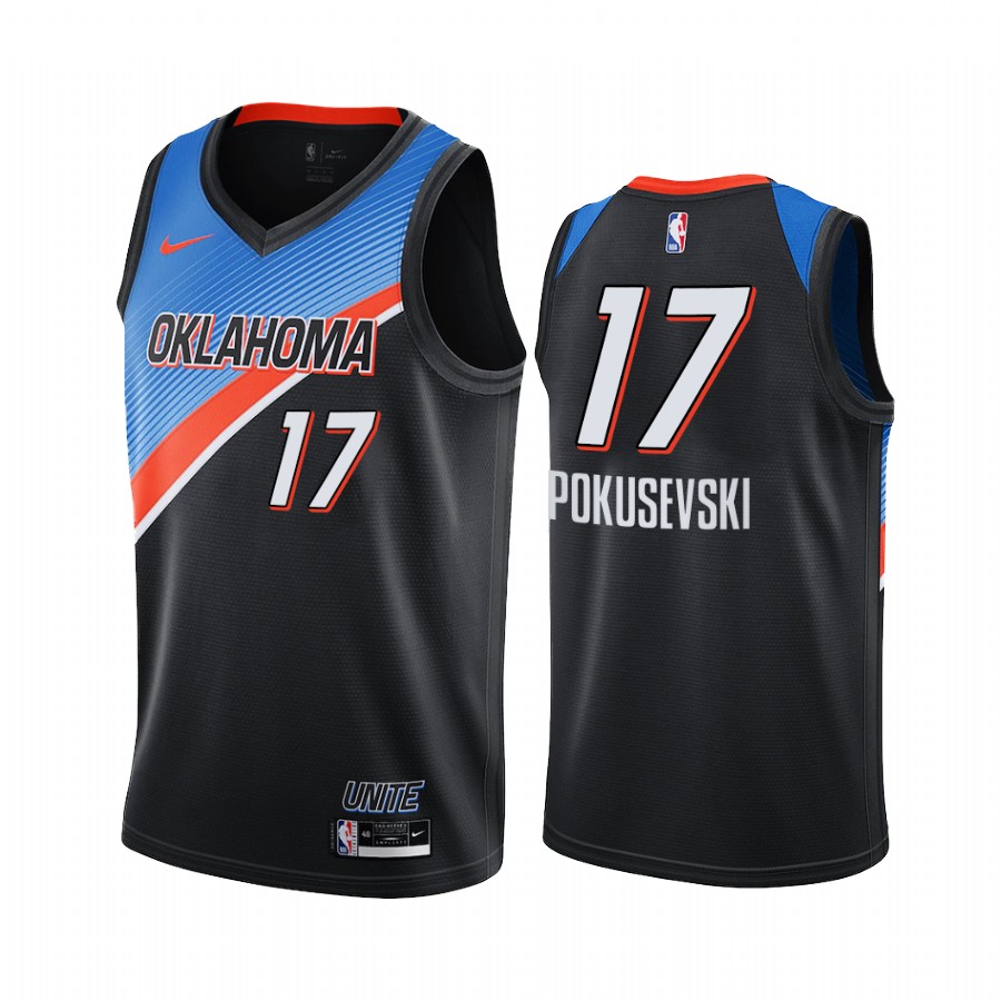 Aleksej Pokusevski Oklahoma City Thunder City Edition Black #17 Jersey