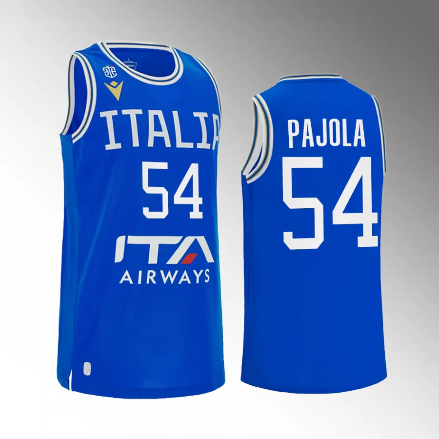 Alessandro Pajola Italy FIBA World Cup Blue Jersey Home #54