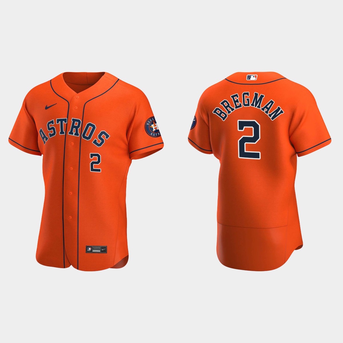 Alex Bregman #2 Houston Astros Orange Alternate Jersey