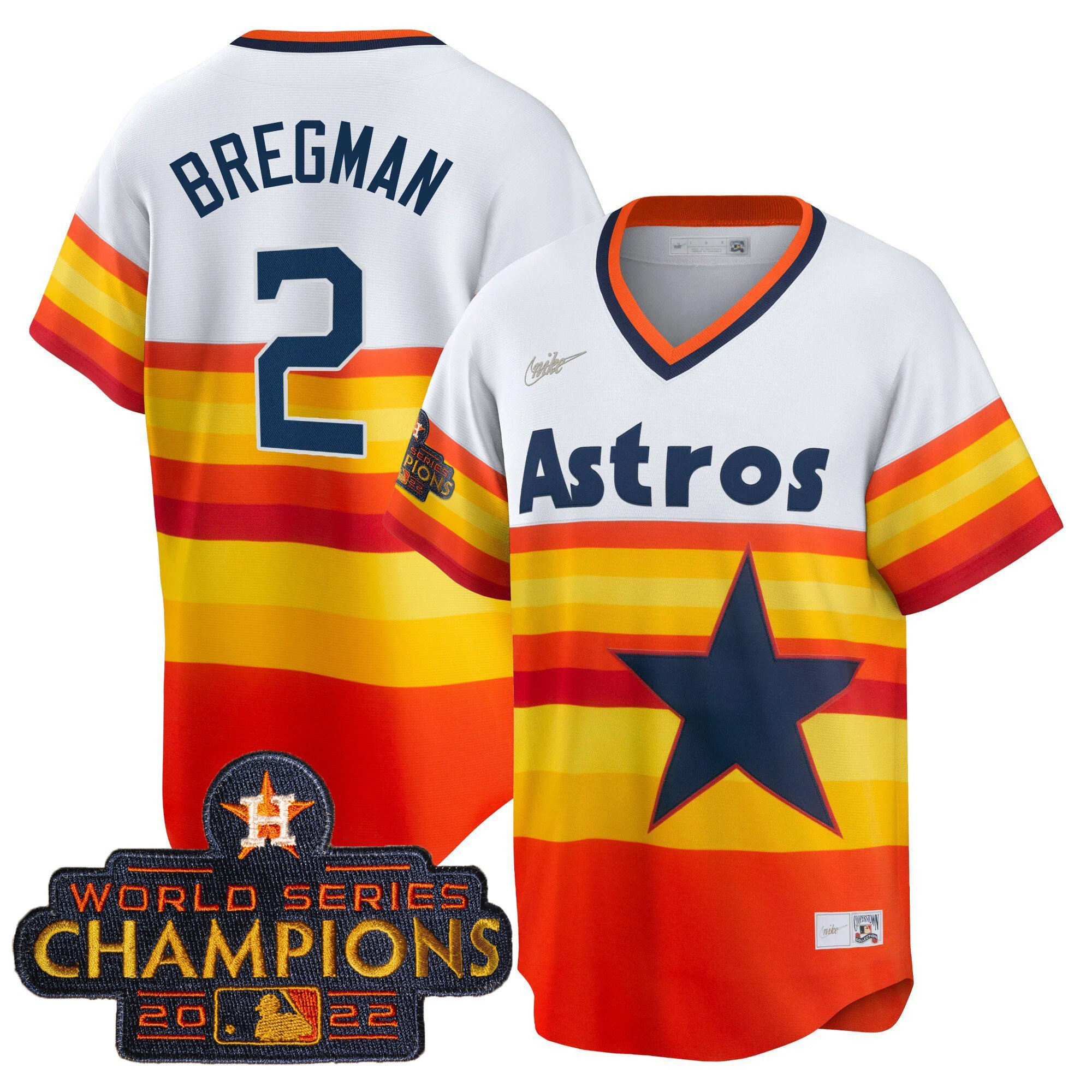 Alex Bregman Houston Astros 1980's Throwback Champion Patch Jersey - All Stitched