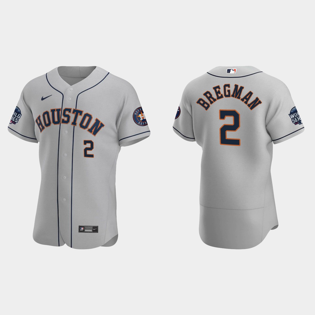 Alex Bregman Houston Astros World Series Jersey - Gray