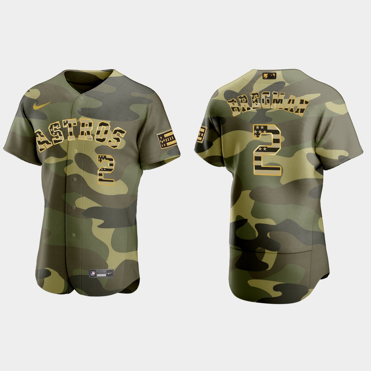 Alex Bregman Houston Astros Armed Forces Day Jersey - Camo