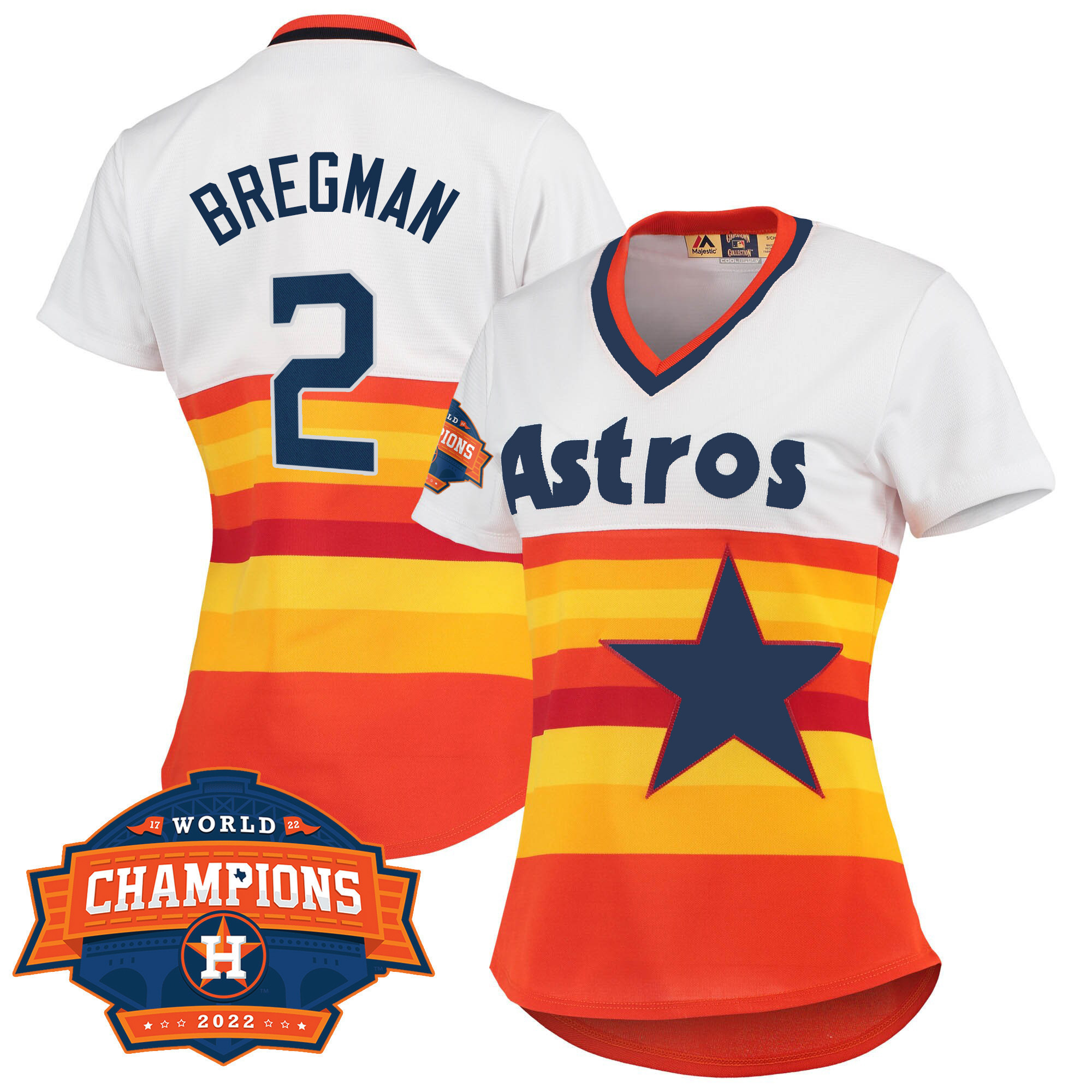 Alex Bregman Houston Astros Champions Limited White Home Cooperstown Collection Player Jersey