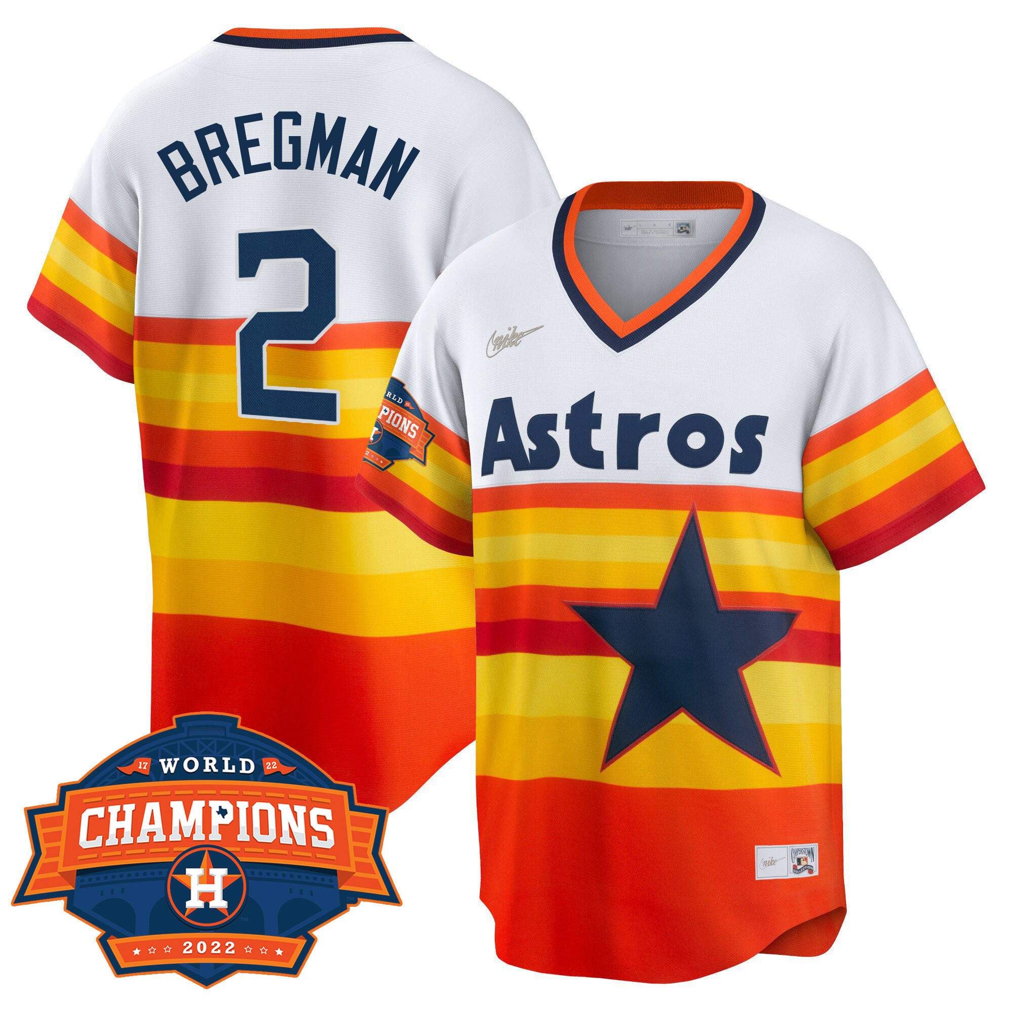 Alex Bregman Houston Astros Champions Limited White Home Cooperstown Collection Player Jersey