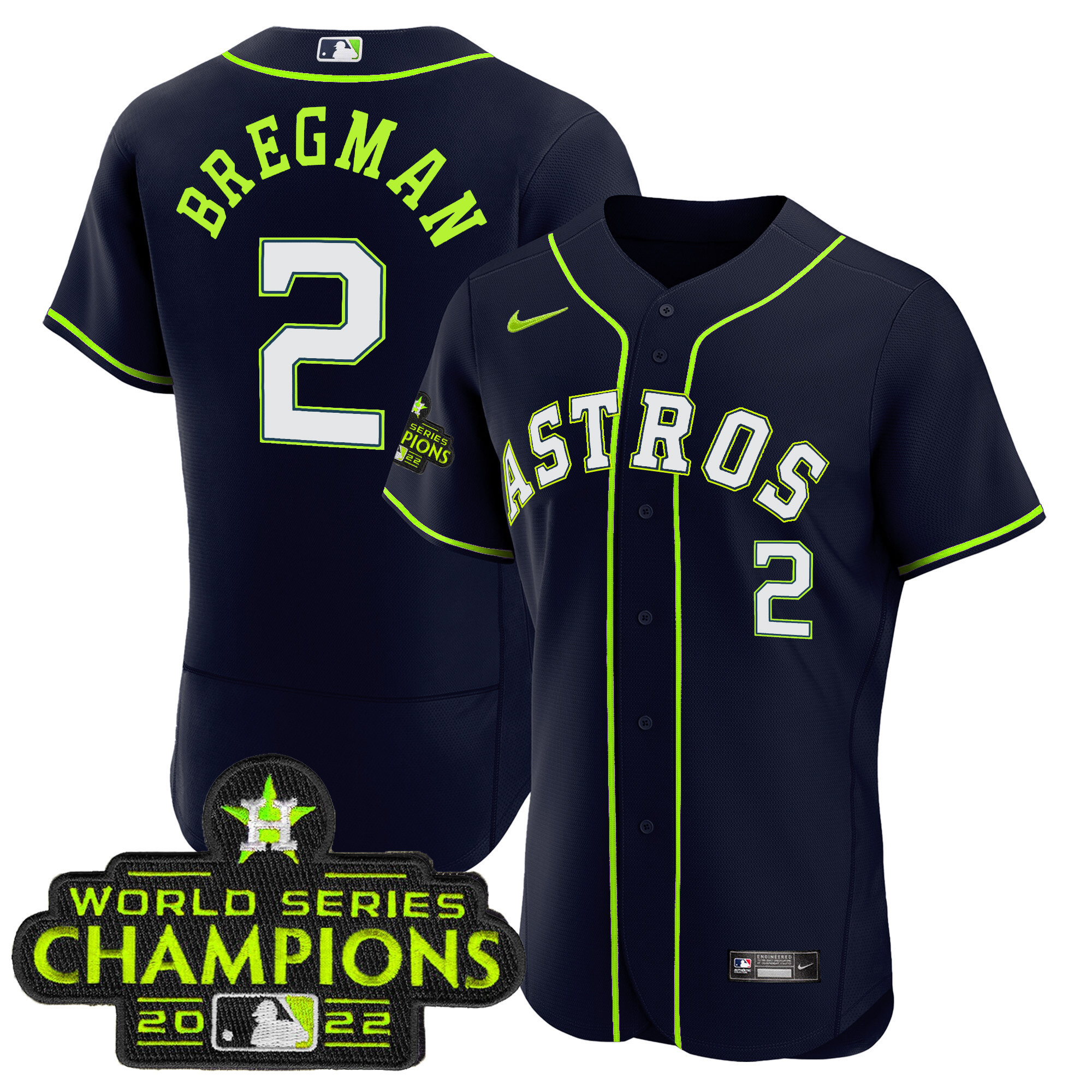 Alex Bregman Houston Astros Flex Base Fan Made Jersey - All Stitched