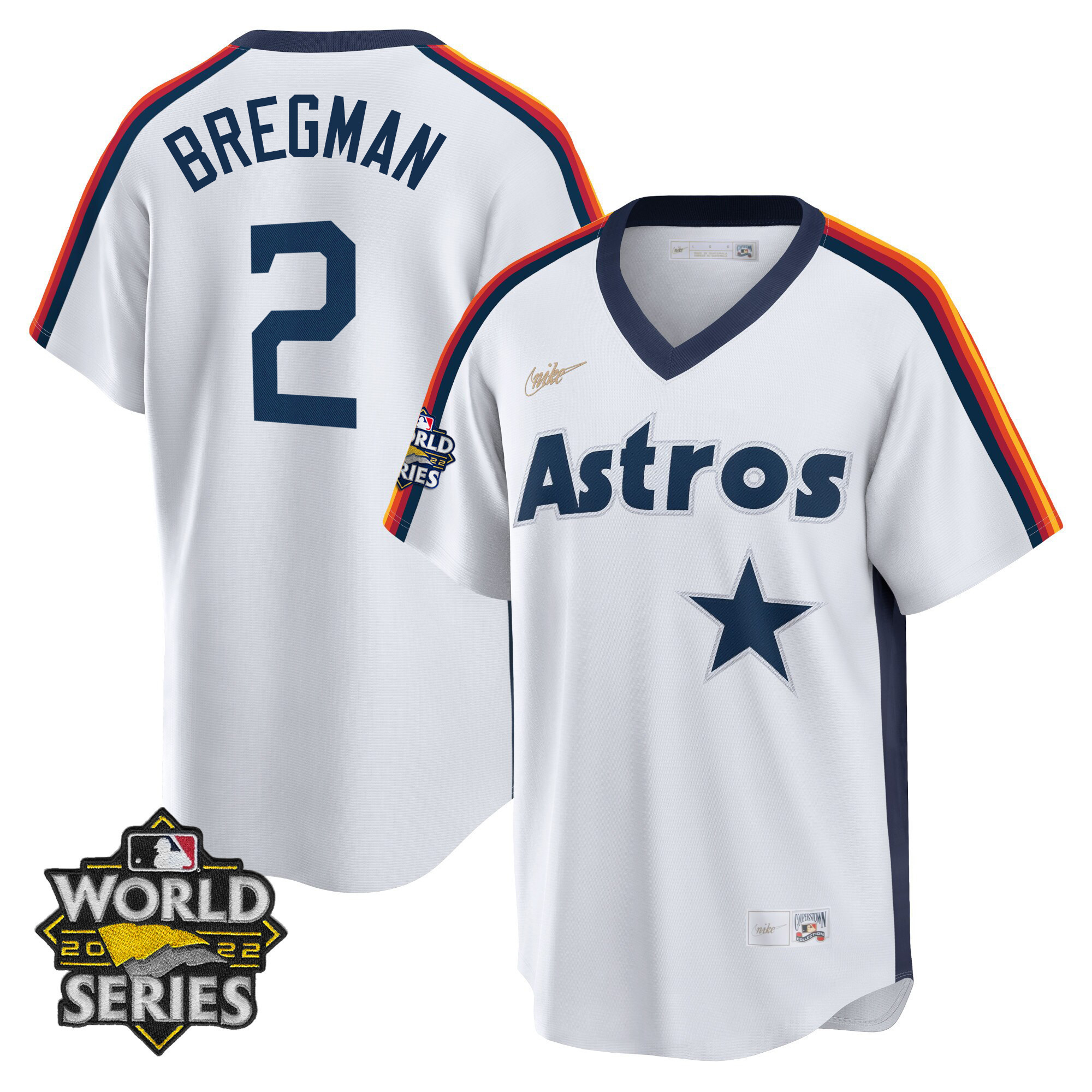 Alex Bregman Houston Astros Home Cooperstown World Series Player Jersey
