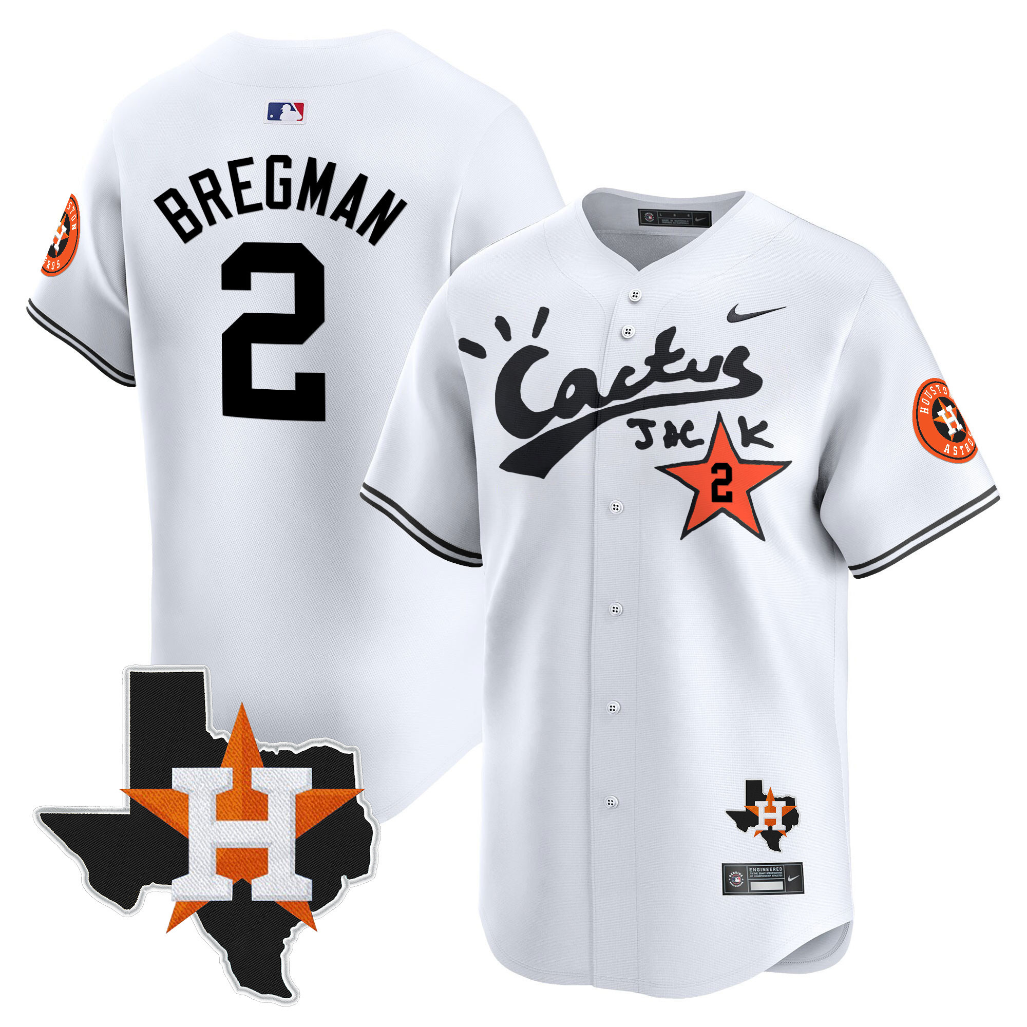 Alex Bregman Men's Cactus Jack Patch Vapor Premier Limited White Jersey - All Stitched