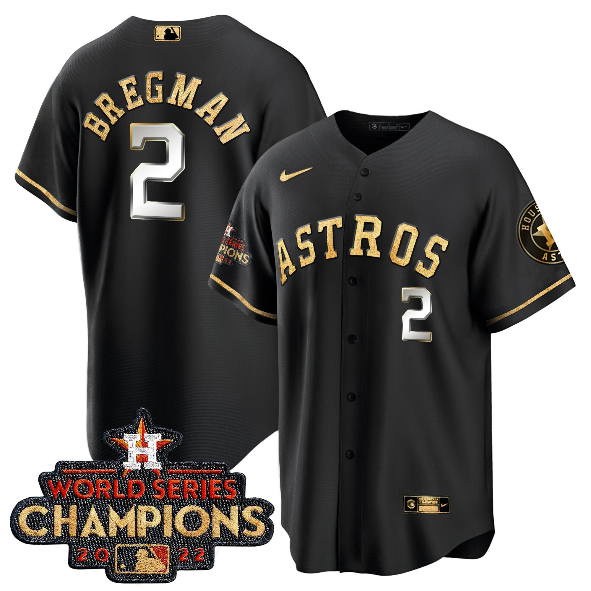 Alex Bregman Men's Houston Astros World Series Champions Color Rush Limited Cool Black Jersey - All Stitched