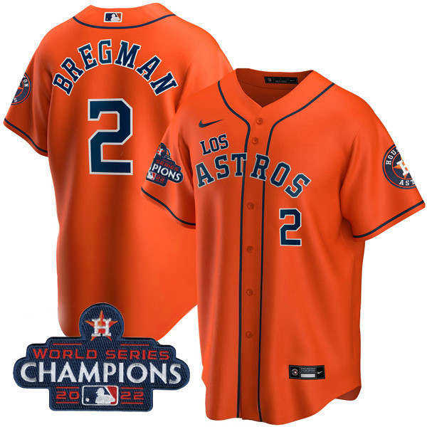 Alex Bregman Men's Houston Astros World Series Champions Player Cool Orange Jersey