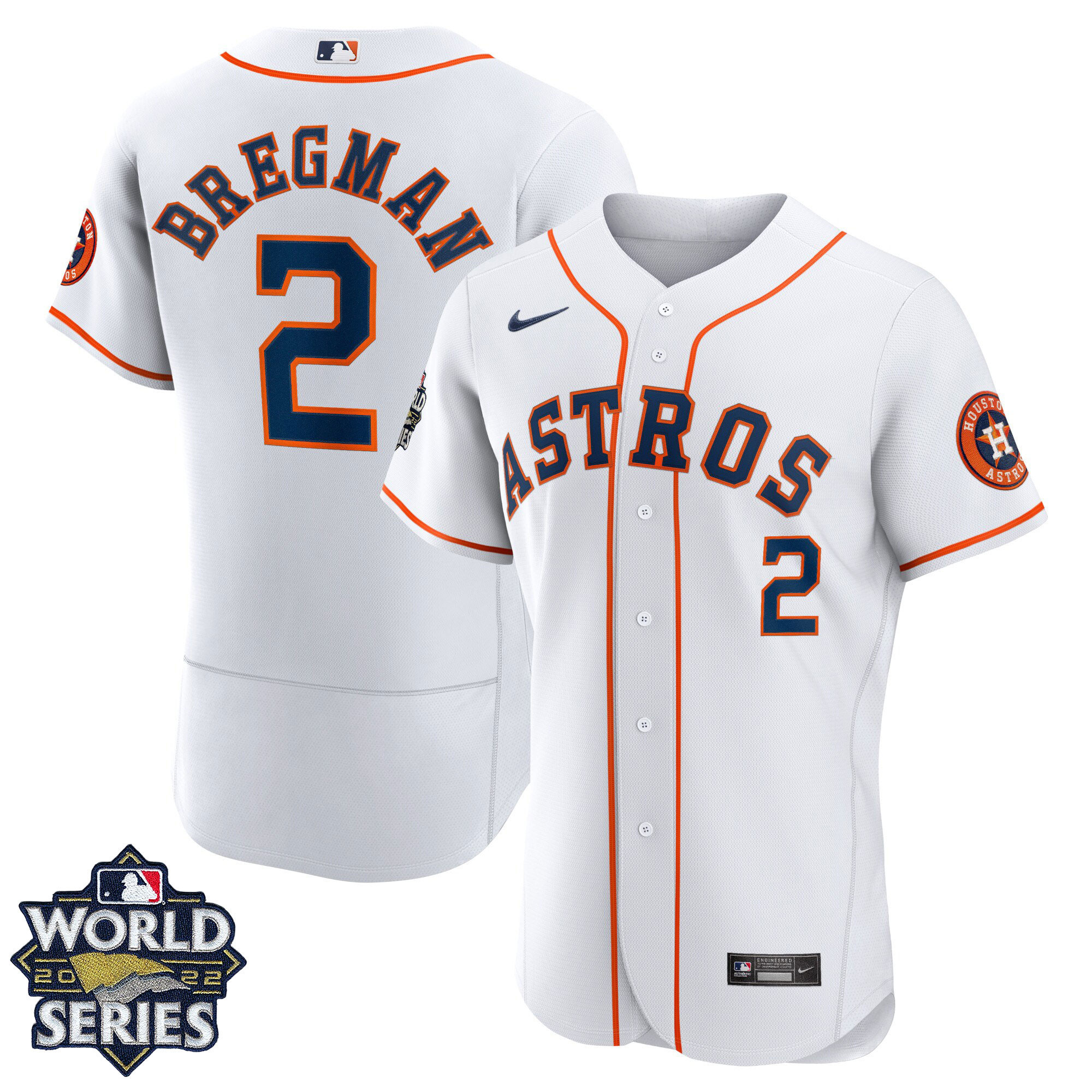 Alex Bregman Men's Houston Astros World Series Home Player - White Flex Base Jersey