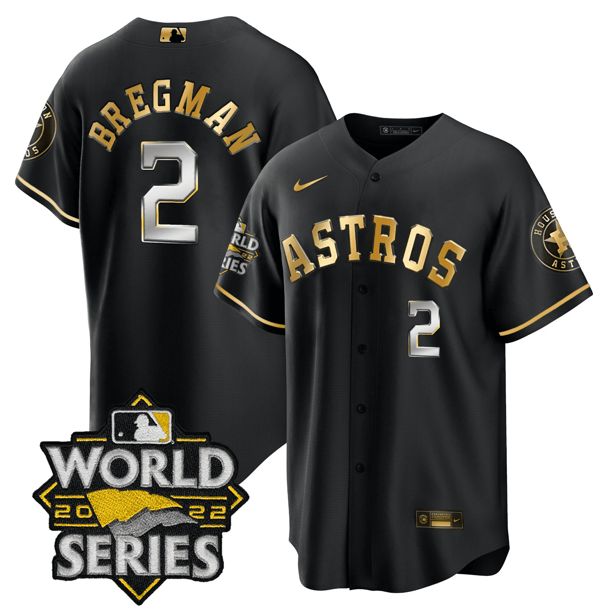 Alex Bregman Men's Houston Astros World Series Player Cool Black Jersey